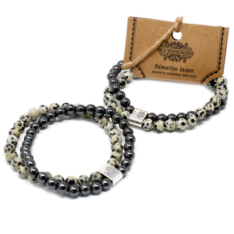 Bracelets Magnétiques Gemme -  Jaspe Dalmatien