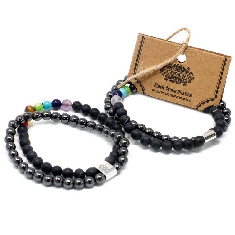 Bracelets Magnétiques - Pierre Noire Chakra