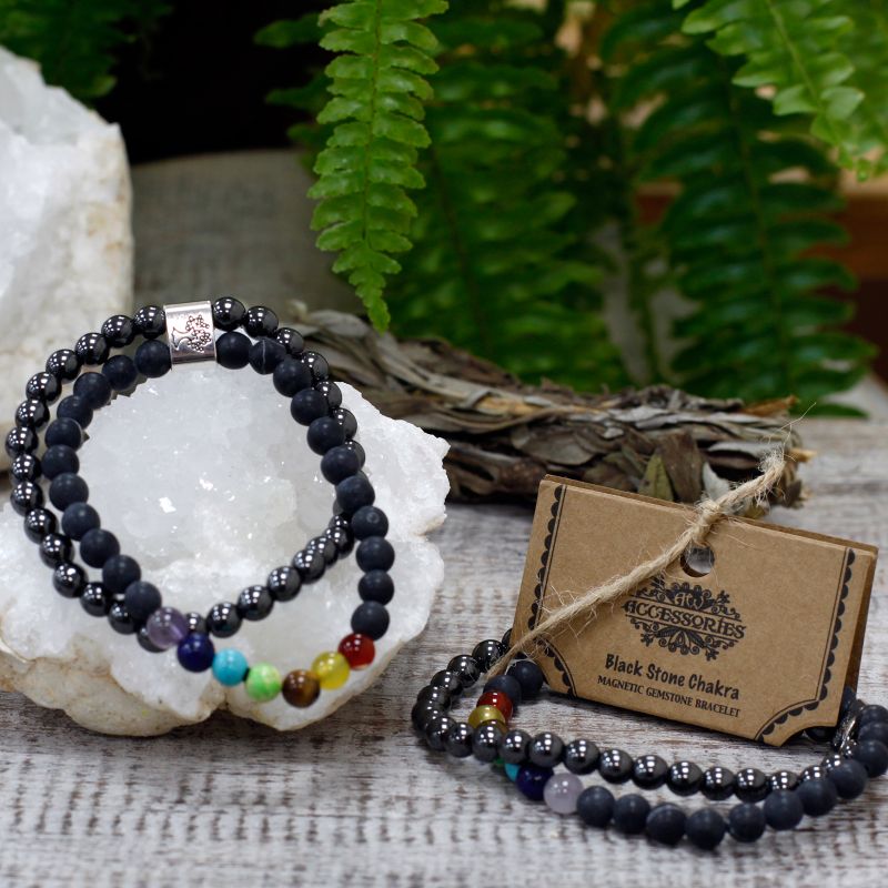 Bracelets Magnétiques - Pierre Noire Chakra