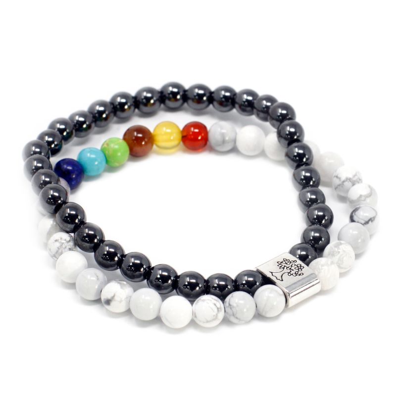 Bracelets Magnétiques -  Howlite Blanche Chakra
