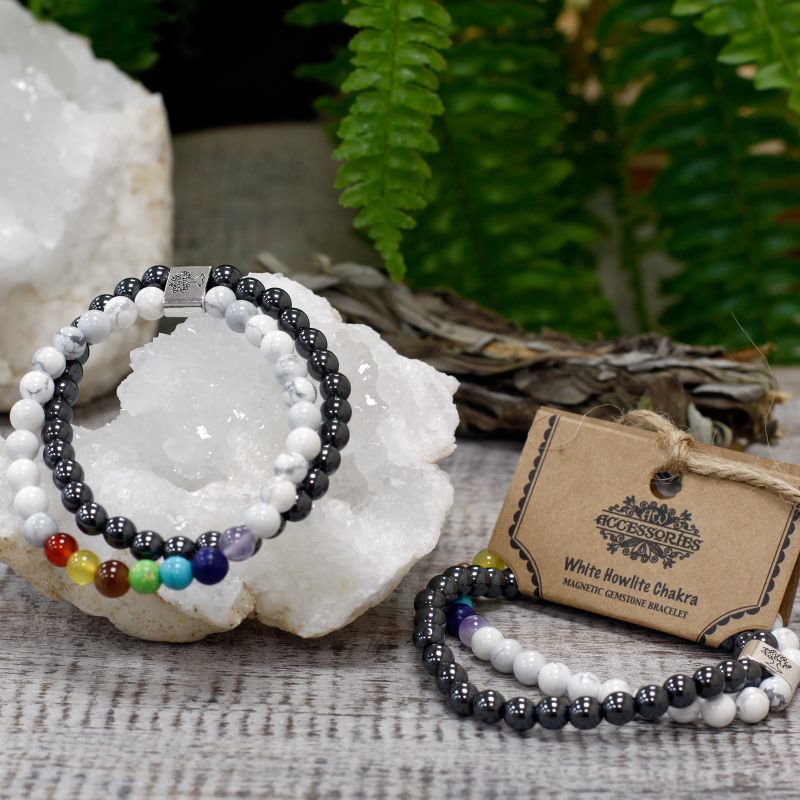 Bracelets Magnétiques -  Howlite Blanche Chakra