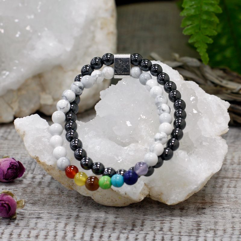 Bracelets Magnétiques -  Howlite Blanche Chakra