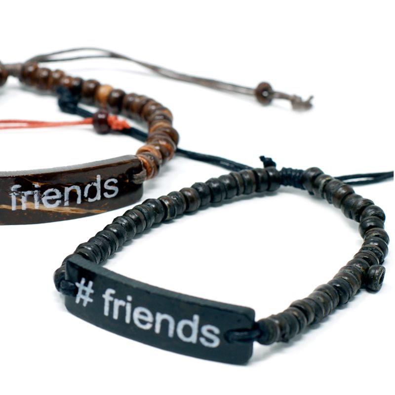 Bracelets en Coco Slogan - #Friends