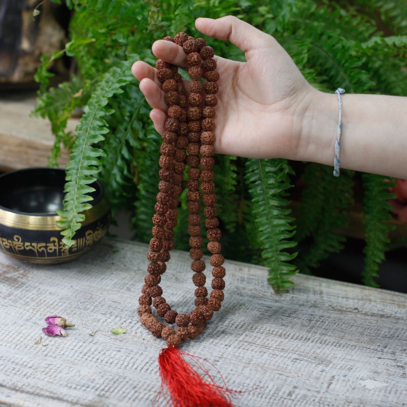 Mala Rudraksha 108 Perles-Marron