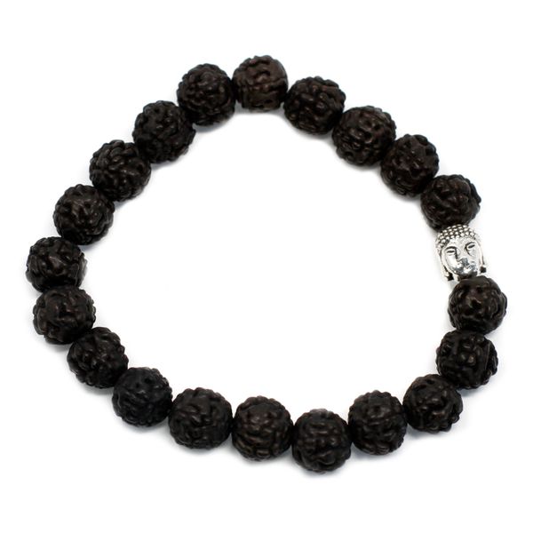Mala Rudraksha Bouddha-Noir