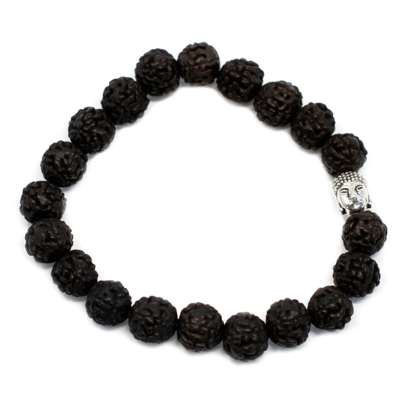 Mala Rudraksha Bouddha-Noir