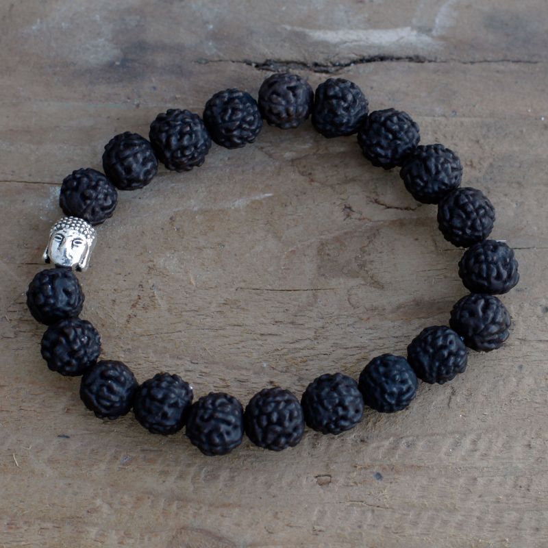 Mala Rudraksha Bouddha-Noir