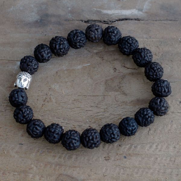 Mala Rudraksha Bouddha-Noir