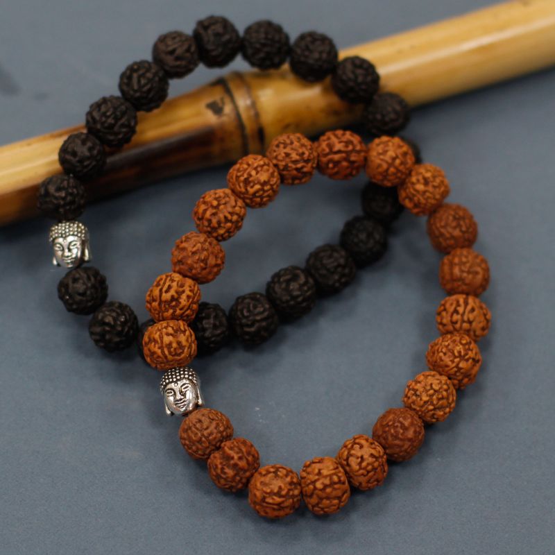 Mala Rudraksha Bouddha-Noir