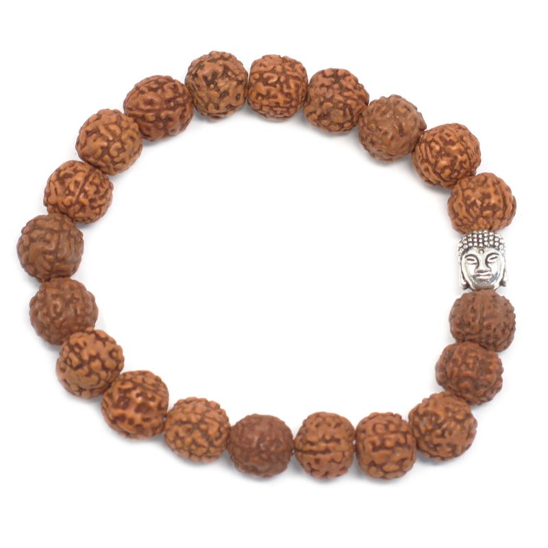 Mala Rudraksha Bouddha-Marron