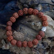 Mala Rudraksha Bouddha-Marron