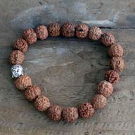 Mala Rudraksha Bouddha-Marron