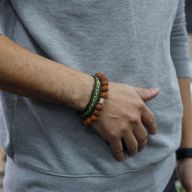 Mala Rudraksha Bouddha-Marron