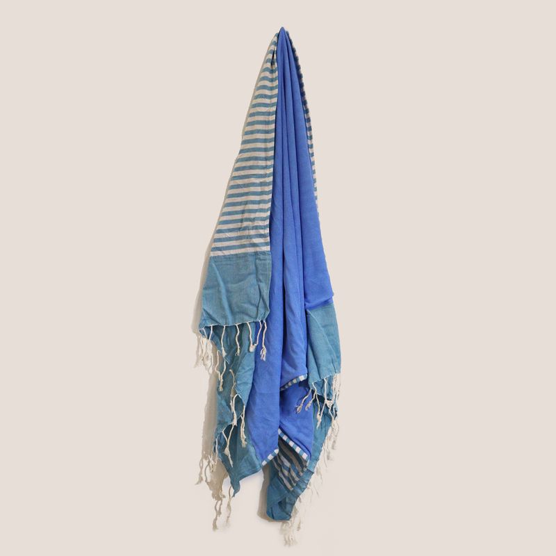 Serviette Paréo Coton - 100x180 cm - Bleu Ciel