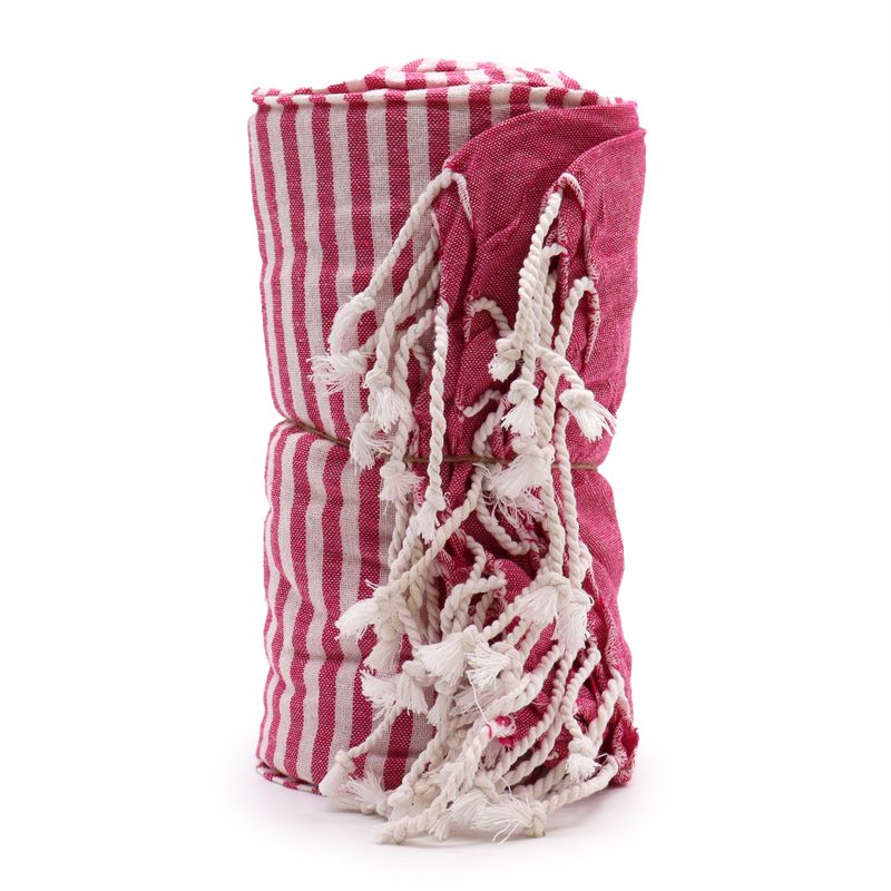 Serviette Paréo Coton - 100x180 cm - Rose Chaud