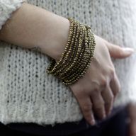 Fermoir en bois pour Bracelet Jonc Multi-Perles - Asst Or/Bronze