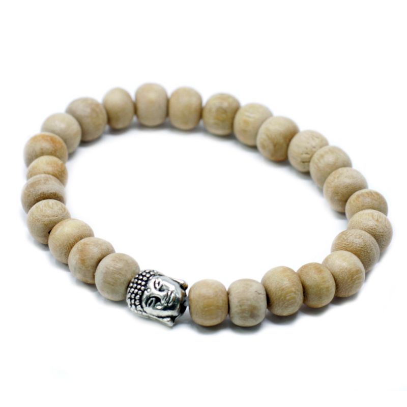 Perles de Bois de Sandales Parfumées et Bracelet Buddah