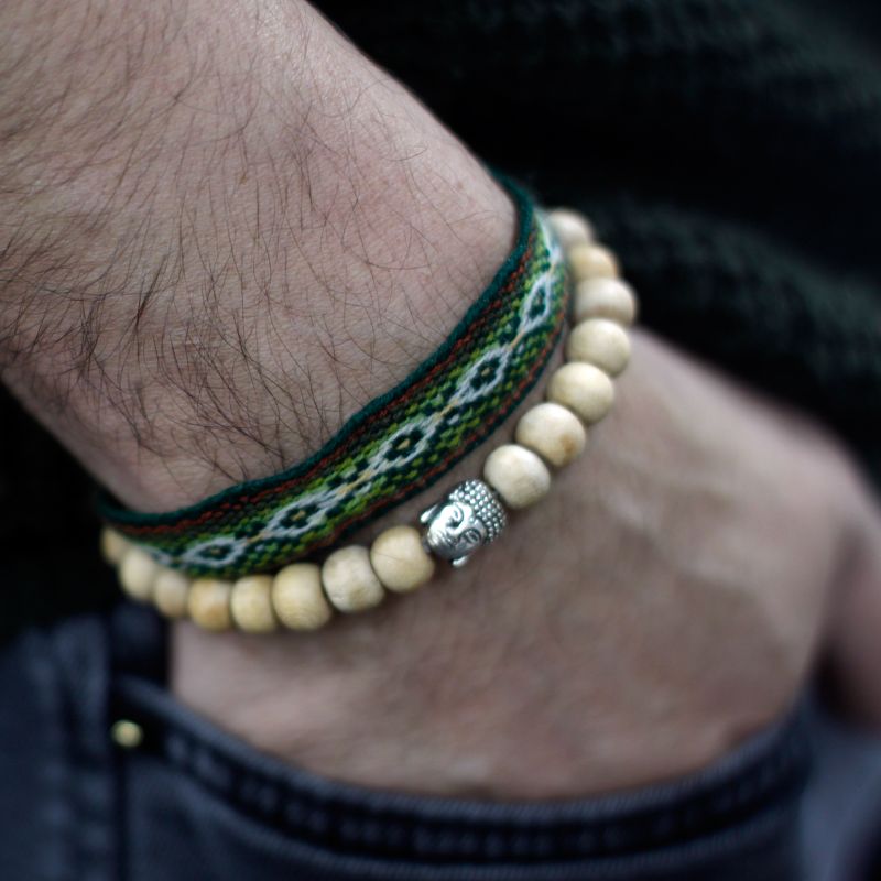 Perles de Bois de Sandales Parfumées et Bracelet Buddah