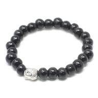 Perles de Bois Foncé et Bracelet Buddah