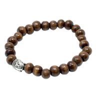 Bracelet Perles Marrons & Buddah