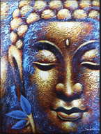Tableau Bouddha - Visage D'Or et Fleur de Lotus