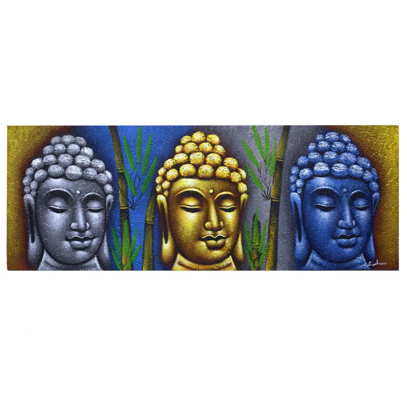 Tableau Bouddha - Trois Visages et Bambous