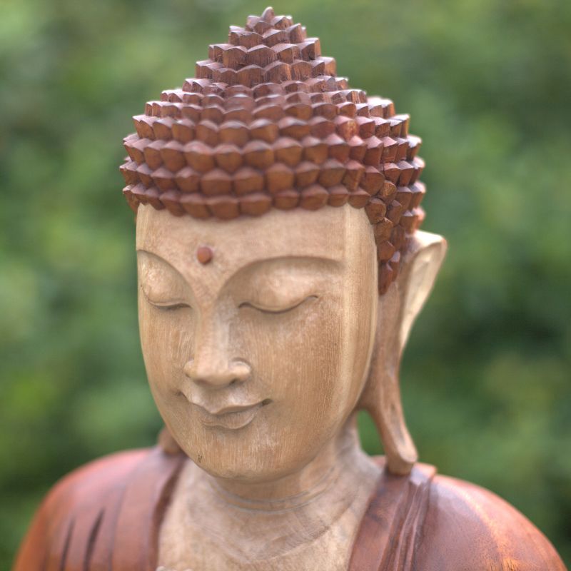 Statue Bouddha Sculptée Main - 30cm - Acceuil