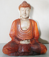 Statue Bouddha Sculptée Main - 30cm - Mains Basses