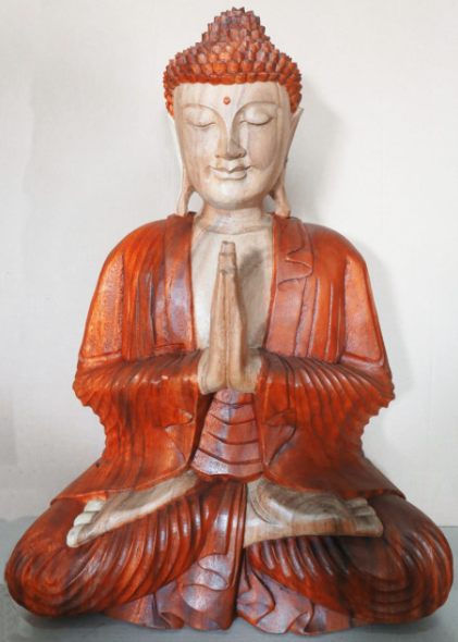 Statue Bouddha Sculptée Main - 30cm - Acceuil
