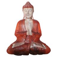 Statue Bouddha Sculptée Main - 40cm - Accueil