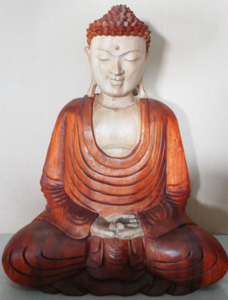 Statue Bouddha Sculptée Main - 40cm - Mains Basses