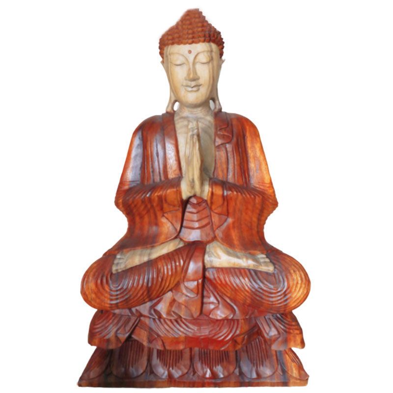 Statue Bouddha Sculptée Main - 80cm - Accueil