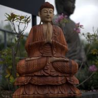 Statue Bouddha Sculptée Main - 80cm - Accueil