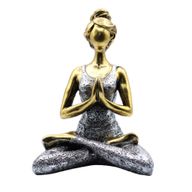 Figurine Yoga Femme - Bronze & Argent 24cm