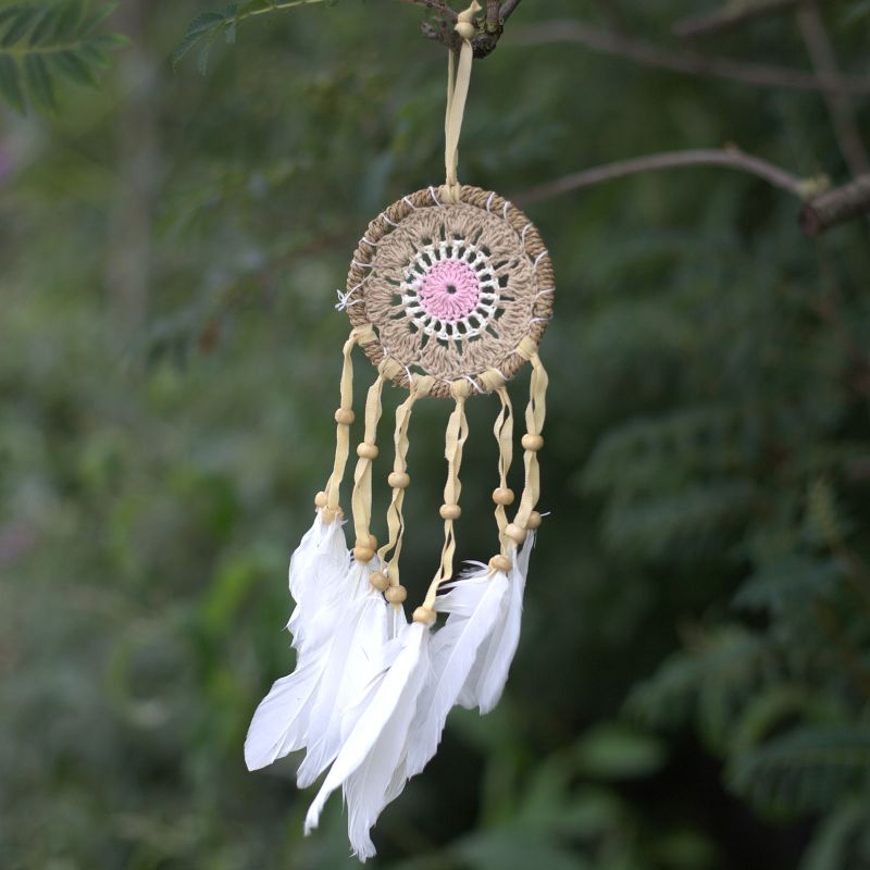 Attrapes-Rêve Macramé Pastel - Tons Rose 9cm