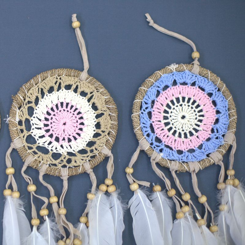 Attrapes-Rêve Macramé Pastel - Tons Rose 12cm