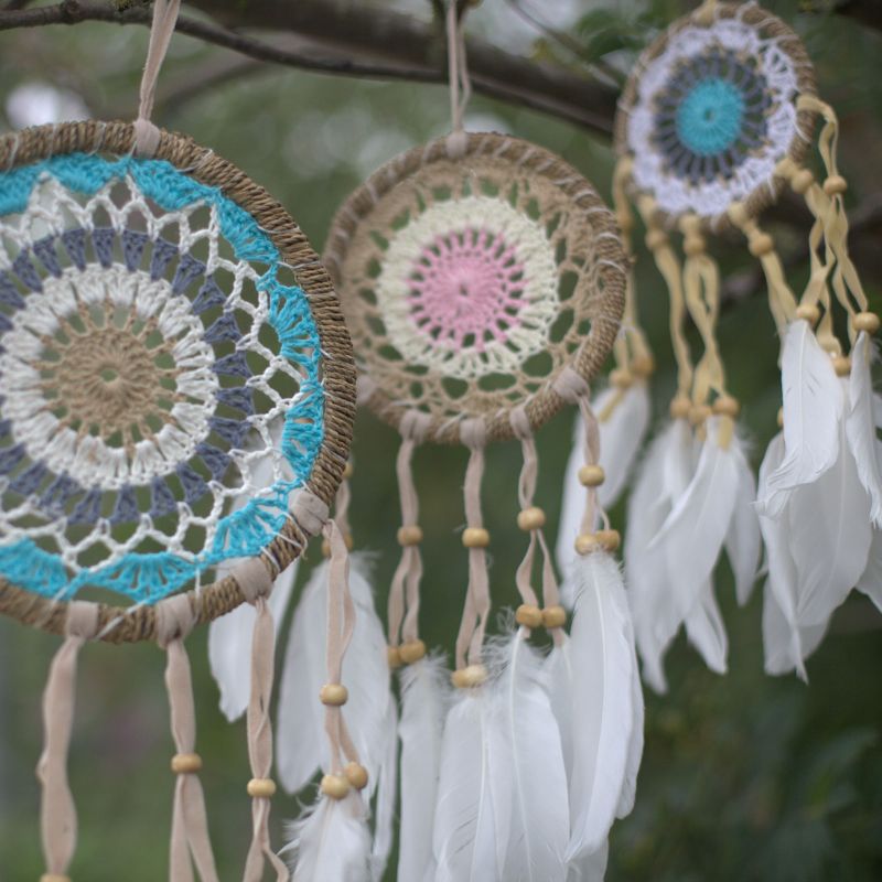 Attrapes-Rêve Macramé Pastel - Tons Rose 12cm