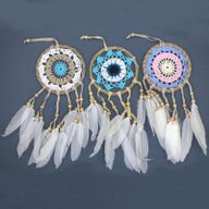 Attrapes-Rêve Macramé Pastel - Tons Bleu 12cm