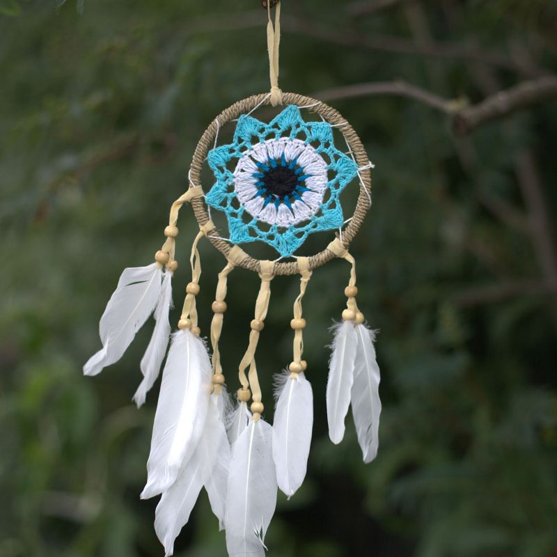 Attrapes-Rêve Macramé Pastel - Tons Bleu 12cm