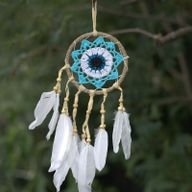 Attrapes-Rêve Macramé Pastel - Tons Bleu 12cm