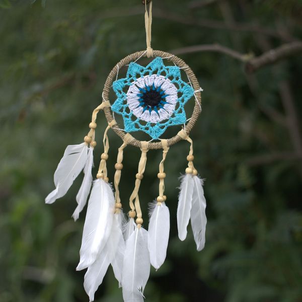Attrapes-Rêve Macramé Pastel - Tons Bleu 12cm