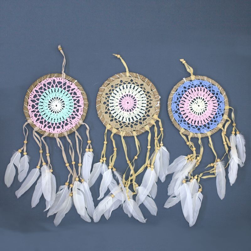 Attrapes-Rêve Macramé Pastel - Tons Rose 16cm