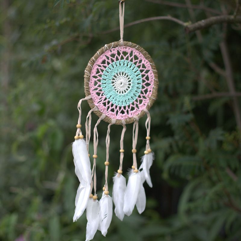 Attrapes-Rêve Macramé Pastel - Tons Rose 16cm