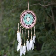 Attrapes-Rêve Macramé Pastel - Tons Rose 16cm