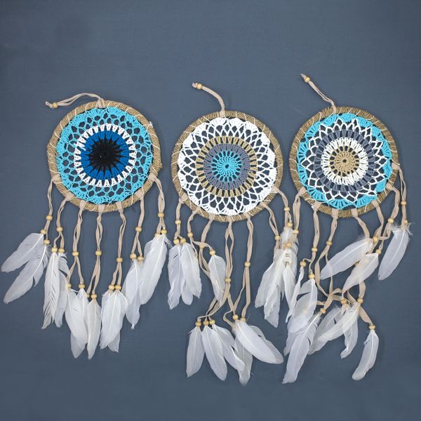Attrapes-Rêve Macramé Pastel - Tons Bleu 16cm