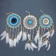 Attrapes-Rêve Macramé Pastel - Tons Bleu 16cm