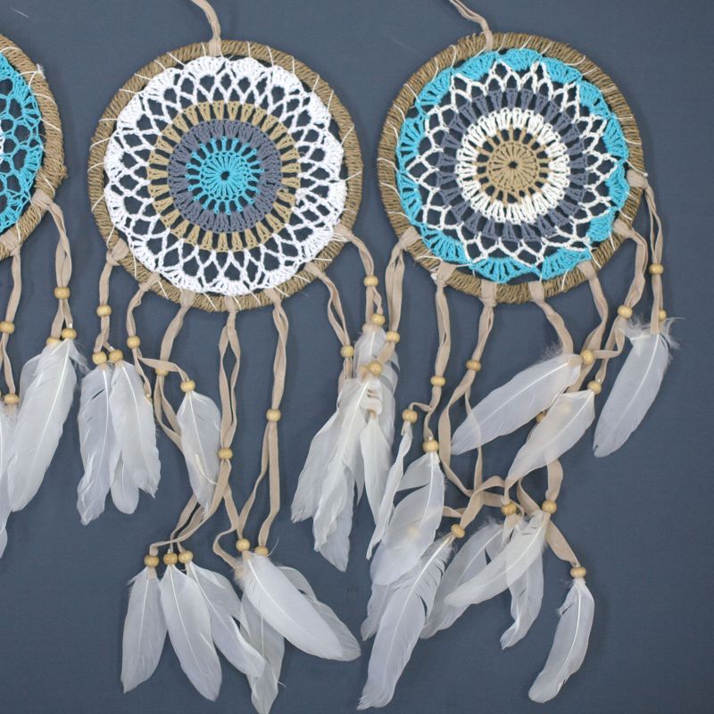 Attrapes-Rêve Macramé Pastel - Tons Bleu 16cm