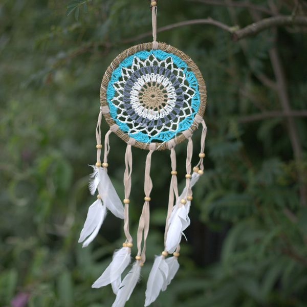 Attrapes-Rêve Macramé Pastel - Tons Bleu 16cm