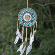 Attrapes-Rêve Macramé Pastel - Tons Bleu 16cm