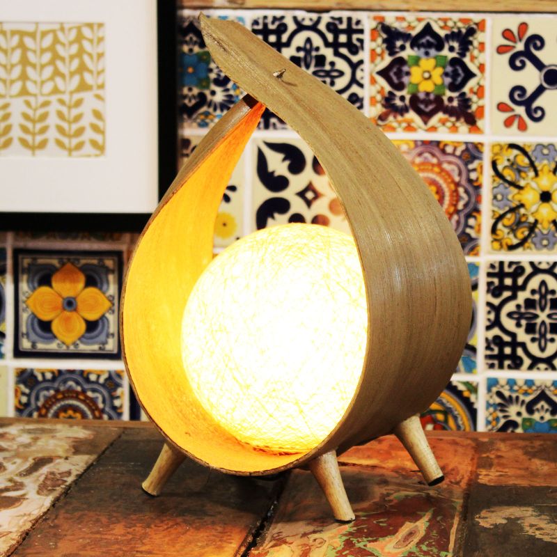 Lampe Naturelle en Noix de Coco - Enveloppe Naturelle